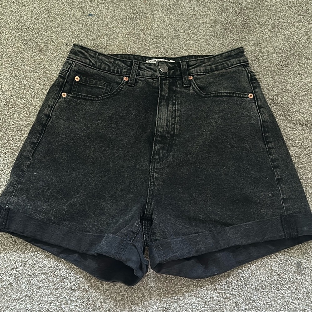 Garage black high waisted jean shorts - women size 07/28
